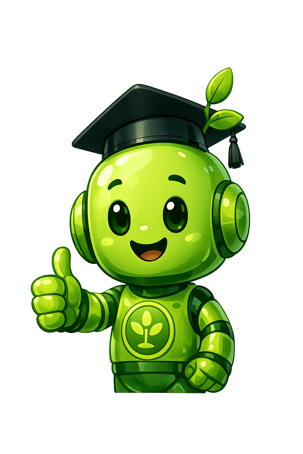 DiJi, the Daily in Joy learning companion, giving an encouraging thumbs-up